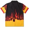 Chemise d'impression de flamme hommes été vintage streetwear style hawaïen à manches courtes hip hop harajuku chemises mode skateboard couple porter casua pour hommes