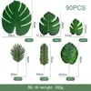 30-120Pcs Artificial Monstera Plants Tropical Palm Tree Leaves for Hawaiian Luan Greenery Wedding Party Decoration Pography 210624