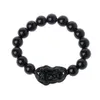 Feng Shui Pietra di Ossidiana Perline Bracciale Donna Bracciale unisex Oro Nero Pixiu Wealt Buona fortuna Bracciali donna