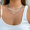 Mode-Statement Vintage Flache Schlange Kette Halskette Für Frauen Mädchen Collares Glatte Link Choker Boho Gothic Hals Schmuck