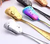 Utensils Ice Cream Spoons Stainless Steel Plated Dessert Scoop Coffee Stirring Spoon 140 Z2