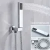 Wandhalterung Badezimmer Regen Wasserfall Dusche Wasserhähne Set versteckte Chrom Duschsystem Badewanne Dusche