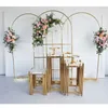 3 PCS De Luxe En Plein Air Pelouse De Mariage Décors Décoration Fiançailles Arrangement Floral Rack Jardin Cour Fête D'anniversaire Fleur Arc Baptême Ballons Stand