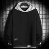 Luvtröjor herr Sweatshirts Oversized Harajuku Fashion Toppar Vintage Hoodie Herr Ull Liner Märke 2021 Tjock varm huvtröja Streetwear