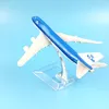 Modello di aeromobile Boeing 747 Royal Dutch da 16 cm, 1:400 in metallo pressofuso, giocattolo, regali