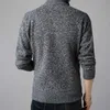 Mężczyźni Cardigan Winter Fleece Male Swetry Zipper Wysokiej Jakości Slim Dzianiny 3XL Znosić Codziennie Inteligentne Casual Koreański Modny Chic Przytulny Y0907