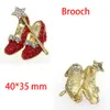 100 st/Lot Mix Design Brosches Crystal Red High-Heeled Wizard of Oz Shoes Rhinestone Brosch Pins For Women Lady Gift