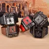 Oulm 3364 Casual Saatler Square Dial Geniş Kayış erkek Kuvars İzle Lüks Marka Erkek Saat Süper Büyük Erkekler Saatler Montre Homme 210329