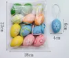 Easter Paint Eggs Hanging Plastic Egg with Rope Party Decoration Artificial DIY Decor For Easter Hunts Basket Fillers Gift