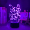 Gece Işıkları 3D Lamba Anime Nana Siyah Taş Yatak Odası Dekorasyonu Işık Doğum Günü Manga Hediye Odası Dekor Masa LED159H