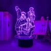 Luci notturne lampada 3d anime nana pietra nera per decorazione camera da letto manga di compleanno di compleanno decorazioni rotonde decorazioni led225x