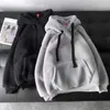 Sweatshirts hoodies kvinnor höst vinter plysch varm fluffig dubbel hoodies pullover lösa mjuka tjocka hoodie toppar för tonåringar 210927