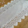 Dining Banquet Coffee Table Decorative Embroidered White Elegant Vintage Mesh Runner For Wedding Party Events Decoration 210709
