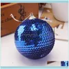 Decoratie -evenement Feestelijke feestbenodigdheden Home Garden1pcs 8cm Glitter Ball Kerst ornament Decor Balls Tree Hangers1 Drop Delivery 2021