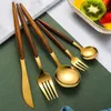 20/30Pcs Wooden Tableware for Kitchen Cutlery Set Stainless Steel Dinnerware Sets Glossy Wood Western Food Knife fork Teaspoon 210928