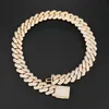 DZ Nowy 20mm 3Rows Kamienie Miami Cuban Link Naszyjnik Bling Aaaa Cyrkon Urok Męski Hip Hip Chain Kobiety Biżuteria X0509