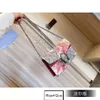 Elegant Floral Designer Chain Shoulder Bag for Women - High-quality Fashion Accessory with Gift Box, Multiple Sizes (19cm/20cm/28cm)