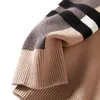Klassieke mannen gebreide trui merk heren klassieke gebreide sweatshirt vintage plaid designer pullover truien M-3XL 99666