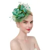 Cappelli da brima avaro Donne Flower affascinante Cappello da cocktail Mesh Feathers Accessori per capelli Bridal Elegant Affascinante con clip Hea310h