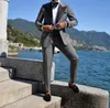 Groom Nosić szczytowe klapę do ślubu Smoking Moda Moda Kurtka Blazer Business Prom Dinner Party Suit (Jacket + Spodnie + Bow) Slim Fit 2022