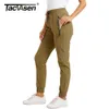 TACVASEN Fashion Elastic Summer Gym Workout Fitness Long Pants Women's Quick Dry Lightweight Running Sports Trounsers Girl 210915