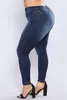 Plus size 5xl cintura alta elástica calca jeans feminino magro calças de brim longas mãe gorda sexy calças jeans senhoras push up lápis calças