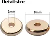 100st 8mm Flat Round RondeLe Loose Disc Beads Metal Spacers för DIY Bracelet Smycken Göra Tillbehör Guld