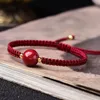Handgjorda rep flätade natursten pärlstav charm armband för kvinnor män älskare par lyckliga bröllop födelsedag smycken