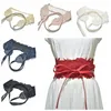 Cinture Cintura di pizzo in ecopelle Papillon largo Cinturino corsetto vintage Obi Retro Donna CLL9221