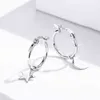 WOSTU Fashion Moon & Star Drop Real 100% 925 Sterling Silver Vintage Small Earrings For Women Luxury Jewelry FIE681