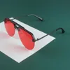 Lunettes de soleil tendance de la personnalité de la mode demi-cadre pour les hommes et les femmes UV400 Orange Red Lens Shadow 6 Colors220T