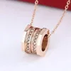 Classic Love Necklaces big ring pendant Diamond Necklace Fashion womens mens gold silver torque with red box 20224574122