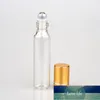 Wholesale 10ML Travel Trasparent Glass Roll on Perfume Bottle For Essential Oil Empty Cosmetic Containers With Steel Beads