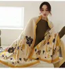 Fashion floral dign Brand Vintage Warm Women Scarf Winter Knitted Scarf Long Cashmere Warm Shawl Wraps