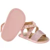 Sandals Summer Shoes Baby Girls Fine Flash Soft Non-Slip Rubber Sole Flat Walking Bottom Sandale De Plage Bebes#40