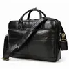 Travel Laptop Bag for Men Large Genuine Leather Handbag Male Business Briefcase Fashion Real Cowhide Computer Shoulder