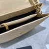 10A Fashion Borsa a busta trapuntata a catena di alta qualità borsa a tracolla da donna beige con numero di serie in pelle di vitello di grandi dimensioni genuine1th