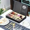 24 PCS Rainbow Tableware Non-Fading Couverts Couverts en acier inoxydable Vaisselle Set Coloré Hôtel Party Cuisine Coffret cadeau 210317