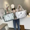 Uzay Pamuk Seyahat Çantası Ayarlanabilir Moda Kabin Tote Çanta Taşıma Kadınlar Için Bagaj Su Geçirmez Spor Omuz 211117
