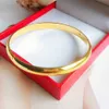 Simples Estilo Sólido Sólido Bangle Pulseira Amarelo Ouro Cheio Womens Bangle Openable Jóias Clássico DIA DIA 6CM Q0717