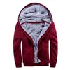 Dihope Męskie Dorywczo Zagęszczone Ciepłe Płaszcz Zipper Z Kapturem Z Kapturem Z Długim Rękawem Kurtka Męski Solid Color Parkas 210811