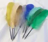 Single Retro Quill Pens Large Goose Stationery Gift Color Feather Ballpoint Pen Inclusive Office School Writing Supplie SN5298