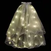 LED 깜박이 다채로운 생일 파티 크리스마스 글로우 램프 더블 활 구슬 흰색 결혼 연예인 베일 밤 시장 머리 장식