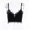Traf Crop Tops For Girls Corset Camis Lace Bralette Y2k Women Gothic Clothing Vintage Aesthetic Sexy Chest Binder Bra 23634A 210712