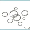 Ringar smycken50 pcs/parti metall nyckeling tom cirkel för DIY nyckelring smycken gör resultat 6-20 mm nyckelhållare split ring cirklar aessory dr