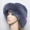 Вязаные настоящие подлинные меховые шляпы лисы женские шапочки сплошной рекс кролика крышка зимой леди партия мода