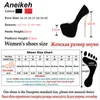 Aneikeh stor storlek 41 42 43 44 45 Sexiga pumpar Bröllopskvinnor Fetisch Skor Concise Kvinna Pumpar High Heel Stripper Flock Pumps 16 cm 210329