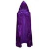 Adulte hommes femmes velours à capuche Halloween Costumes Cape médiévale sorcière Vampire magicien Cape déguisement Cosplay manteau