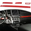 Red Center Console Decoration Strip ABS Interior Accessories For Dodge RAM 18-20 4PCS