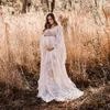 Boho Maternity 드레스 긴 벨 슬리브 Maxi 레이스 임신 가운 파티 저녁 의류 여성을위한 사진 촬영 베이비 샤워 선물 X0902